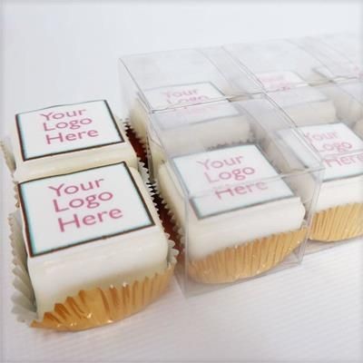 Branded Promotional SQUARE MINI LOGO CAKE Cake From Concept Incentives.