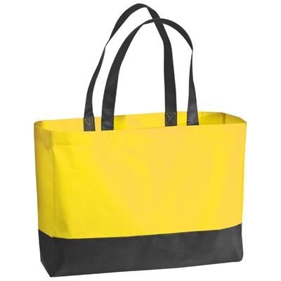 Branded Promotional FOLDING NON WOVEN SHOPPER TOTE BAG in White Bag From Concept Incentives.