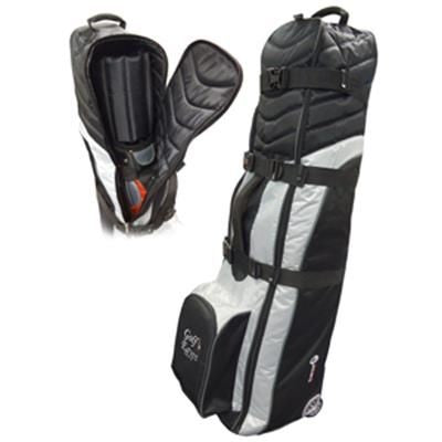 Branded Promotional TECH DELUXE WHEELED TRAVEL COVER Golf Club Caddy Holder From Concept Incentives.