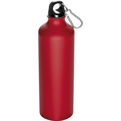 Branded Promotional 800ML STAINLESS STEEL METAL DRINK BOTTLE with Snap Hook in Red Sports Drink Bottle From Concept Incentives.
