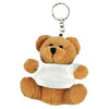 Branded Promotional TEDDY BEAR KEYRING in Brown with White Tee Shirt Keyring From Concept Incentives.