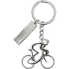 Branded Promotional CYCLIST METAL KEYRING in Silver Keyring From Concept Incentives.