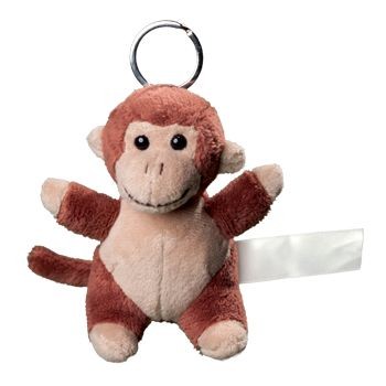 Branded Promotional MONKEY PLUSH KEYRING Keyring From Concept Incentives.