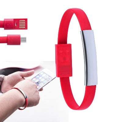 Branded Promotional BRACELET USB CHARGER CEYBAN in Red Wrist Band From Concept Incentives.