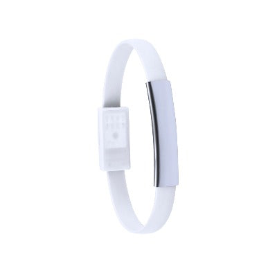 Branded Promotional BRACELET USB CHARGER CEYBAN in White Wrist Band From Concept Incentives.