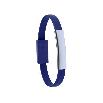 Branded Promotional BRACELET USB CHARGER CEYBAN in Blue Wrist Band From Concept Incentives.