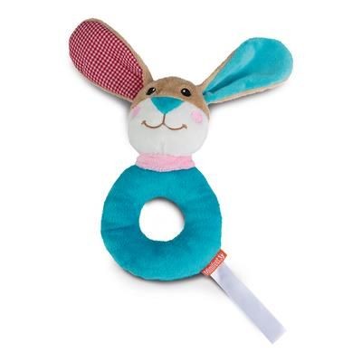 Branded Promotional RABBIT ROUND GRAB TOY with Rattle Soft Toy From Concept Incentives.