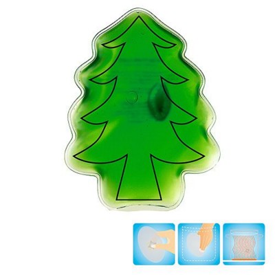 Branded Promotional CHRISTMAS TREE SHAPE HEATED GEL HOT PACK HAND WARMER in Green Hot Pack From Concept Incentives.