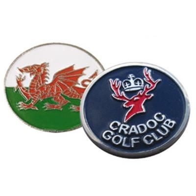 Branded Promotional ENAMEL DOUBLE SIDED GOLF MARKER Golf Marker From Concept Incentives.