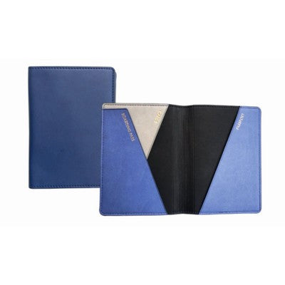Branded Promotional PU PASSPORT HOLDER in Blue Passport Holder Wallet From Concept Incentives.