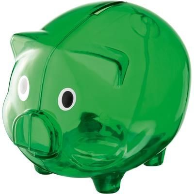 Branded Promotional LEICESTER MONEY BOX PIGGY BANK in Green Money Box From Concept Incentives.