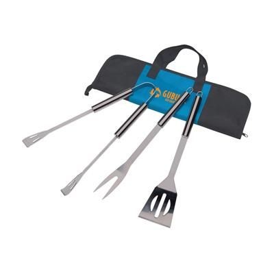 Branded Promotional BBQ TOOL KIT SET in Light Blue BBQ From Concept Incentives.