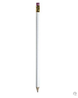Branded Promotional ROUND LEAD WOOD PENCIL AND RUBBER in White Pencil From Concept Incentives.