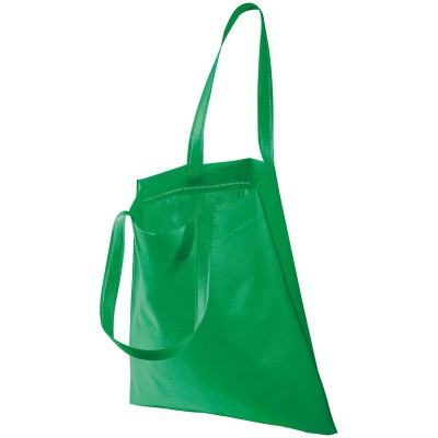 Branded Promotional NON WOVEN SHOPPER TOTE BAG in Green Bag From Concept Incentives.