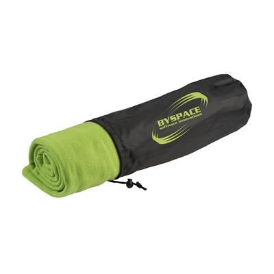 Branded Promotional COLOURFLEECE FLEECE PICNIC BLANKET in Lime Blanket From Concept Incentives.