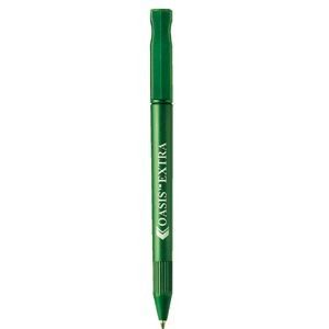 Branded Promotional OASIS EXTRA TWIST ACTION PLASTIC BALL PEN in Solid Green Pen From Concept Incentives.