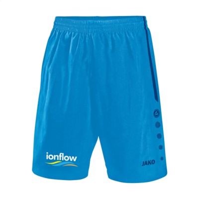 Branded Promotional JAKO SHORTS TURIN MENS in Turquoise & Navy Shorts From Concept Incentives.