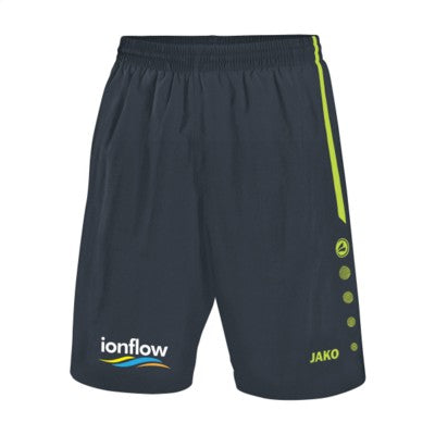 Branded Promotional JAKO SHORTS TURIN MENS in Grey & Lime Green Shorts From Concept Incentives.