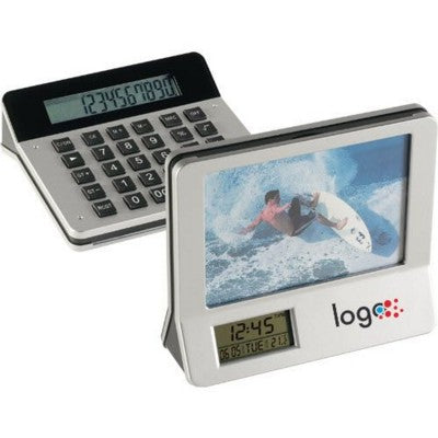 Branded Promotional PHOTO COUNT DESK CALCULATOR in Silver Calculator From Concept Incentives.