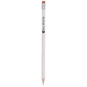 Branded Promotional BG WOOD PENCIL in White Pencil From Concept Incentives.