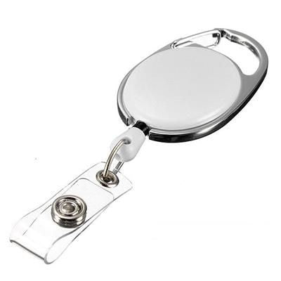 Branded Promotional 63X36 OVAL SKI PASS HOLDER Pull Reel Pass Holder From Concept Incentives.