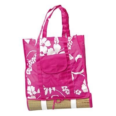 Branded Promotional BEACH STRAW MAT in Flowered Bag Beach Mat From Concept Incentives.