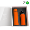 Branded Promotional COLORISSIMO WATER BOTTLE AND THERMOS FLASK SET in Orange from Concept Incentives