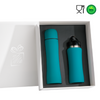 Branded Promotional COLORISSIMO WATER BOTTLE AND THERMOS FLASK SET in Turquoise from Concept Incentives