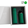 Branded Promotional COLORISSIMO WATER BOTTLE AND THERMOS FLASK SET in Green from Concept Incentives