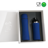 Branded Promotional COLORISSIMO WATER BOTTLE AND THERMOS FLASK SET in Navy Blue from Concept Incentives