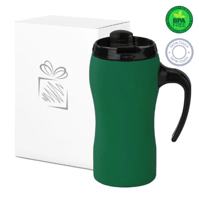 Branded Promotional COLORISSIMO THERMAL MUG WITH HANDLE in Green from Concept Incentives