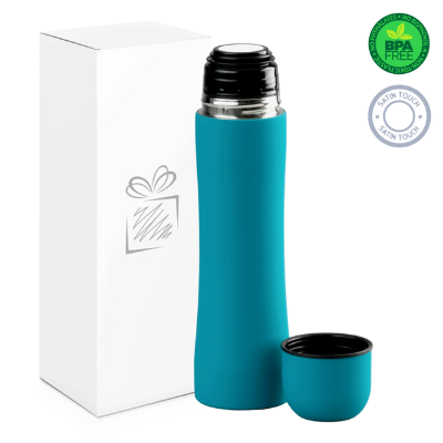 Branded Promotional COLORISSIMO THERMOS FLASK in Turquoise from Concept Incentives