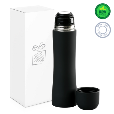 Branded Promotional COLORISSIMO THERMOS FLASK in Black from Concept Incentives