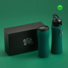 Branded Promotional COLORISSIMO WATER BOTTLE WITH HOOK AND THERMAL MUG SET in Green from Concept Incentives
