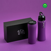 Branded Promotional COLORISSIMO WATER BOTTLE WITH HOOK AND THERMAL MUG SET in Purple from Concept Incentives