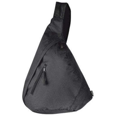 Branded Promotional NYLON SLING SHOULDER BAG in Black Bag From Concept Incentives.