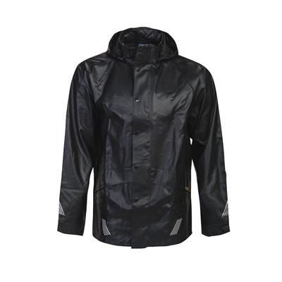 Branded Promotional RAIN JACKET in Black Jacket From Concept Incentives.