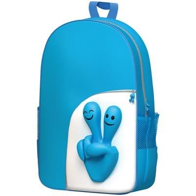Branded Promotional SMILE HANDS DESIGN BACKPACK RUCKSACK in Turquoise Bag From Concept Incentives.