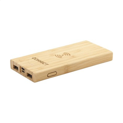 Branded Promotional BAMBOO 8000MaH CORDLESS POWERBANK CORDLESS CHARGER in Wood Charger From Concept Incentives.