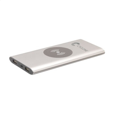 Branded Promotional ALUMINIUM METAL 8000 CORDLESS POWERBANK CORDLESS CHARGER in Silver Charger From Concept Incentives.