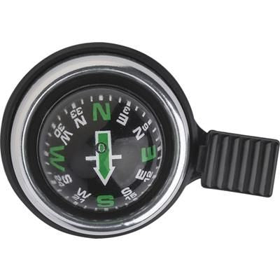 Branded Promotional BICYCLE BELL with Compass in Silver Bell From Concept Incentives.