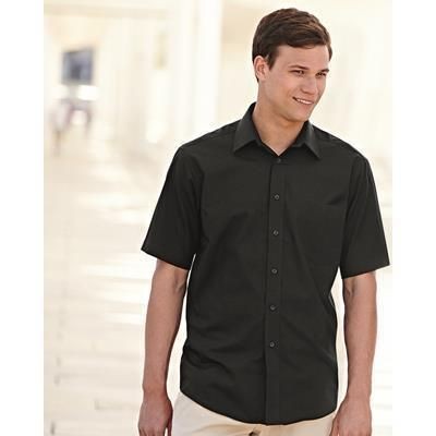 Branded Promotional FRUIT OF THE LOOM MENS SHORT SLEEVE POPLIN SHIRT Shirt From Concept Incentives.