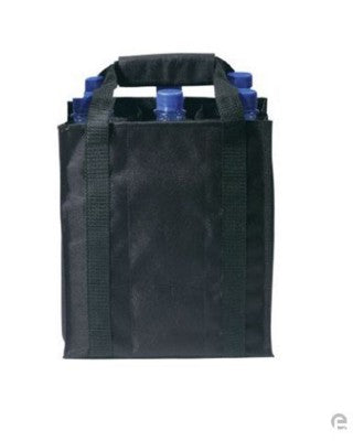 Branded Promotional BOTTLE CARRIER BAG in Black Bottle Carrier Bag From Concept Incentives.