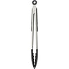 Branded Promotional FOOD TONGS with Rubber Gripped Handle in Black & Silver Kitchen Utensil From Concept Incentives.