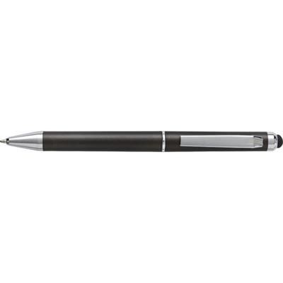 Branded Promotional PLASTIC TWIST ACTION BALL PEN & TOUCH SCREEN STYLUS in Black Pen From Concept Incentives.