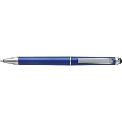 Branded Promotional PLASTIC TWIST ACTION BALL PEN & TOUCH SCREEN STYLUS in Blue Pen From Concept Incentives.