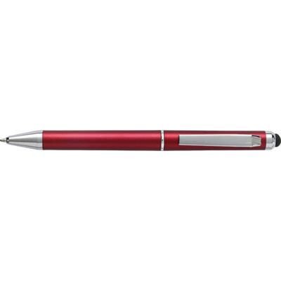 Branded Promotional PLASTIC TWIST ACTION BALL PEN & TOUCH SCREEN STYLUS in Red Pen From Concept Incentives.