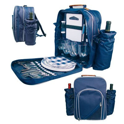 Branded Promotional VIRGINIA HIGH-CLASS PICNIC BACKPACK RUCKSACK in Blue Picnic Bag From Concept Incentives.