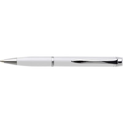 Branded Promotional METAL TWIST ACTION BALL PEN in White Pen From Concept Incentives.