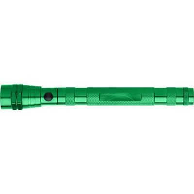 Branded Promotional TELESCOPIC ALUMINIUM METAL TORCH in Green Torch From Concept Incentives.